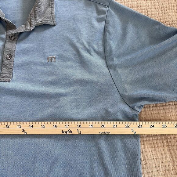 Travis Mathew Polo Shirt Mens XL Blue Gray Short Sleeve Golf Outdoor Performance - Picture 10 of 13
